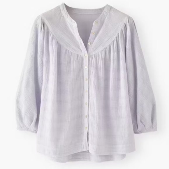 *NEW Wrap London Linen & Cotton Textured Checked Blouse - Picture 1 of 5